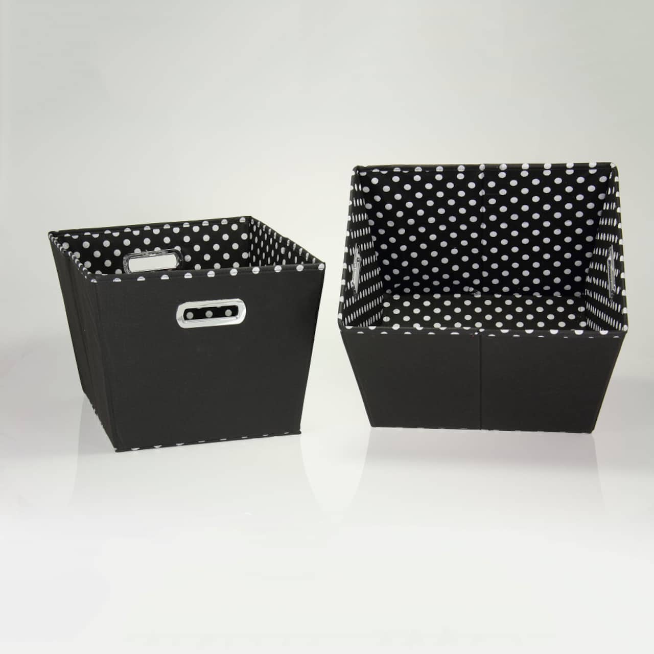 Household Essentials Polka Dot Fabric Tapered Storage Bins, 2ct.